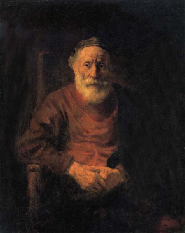 REMBRANDT Harmenszoon van Rijn Portrait of Old Man in Red China oil painting art